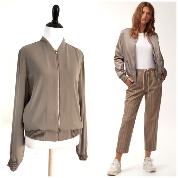 Aritzia Jackets & Blazers - NEW Babaton Aritzia Bomber Jacket Taupe Small